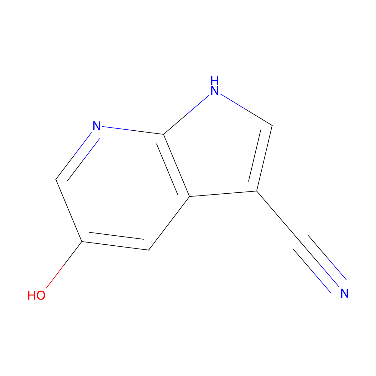 5-Hydroxy-1h-pyrrolo[2,3-b]pyridine-3-carbonitrile molecular structure, CAS 1016241-62-5