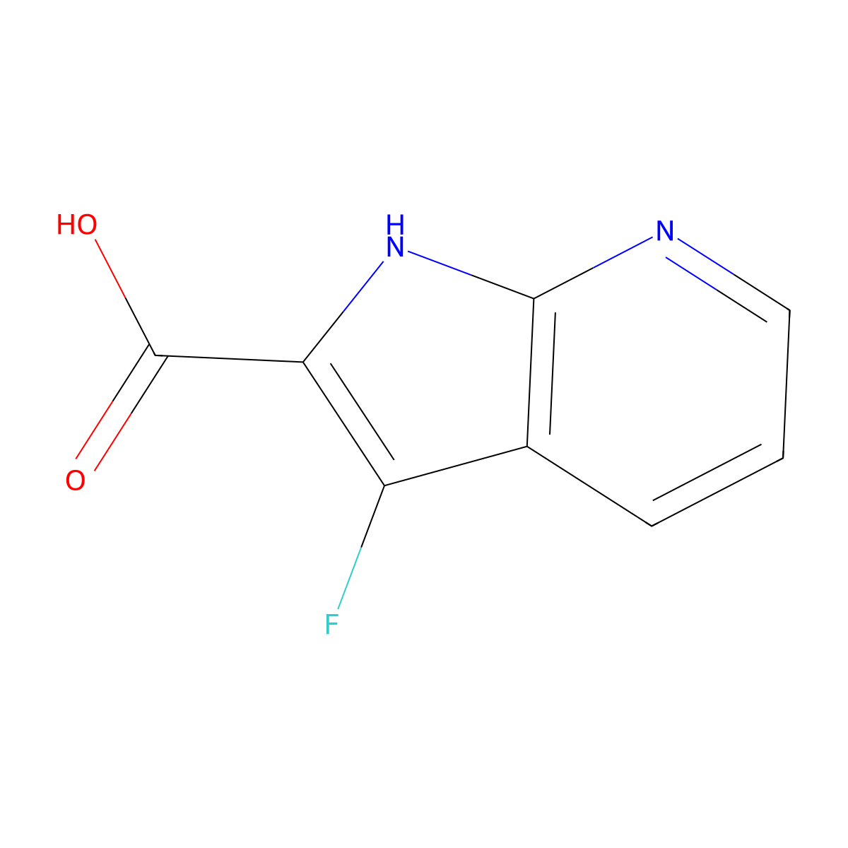 3-fluoro-1H-pyrrolo[2,3-b]pyridine-2-carboxylic acid molecular structure, CAS 1016241-78-3