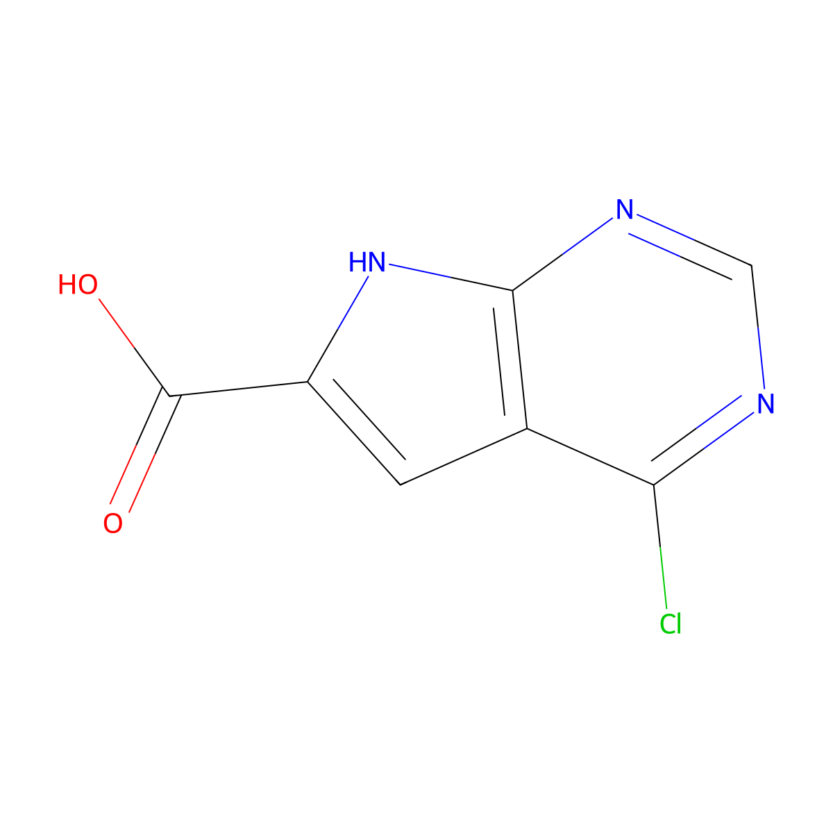 4-Chloro-7H-pyrrolo[2,3-D]pyrimidine-6-carboxylic acid molecular structure, CAS 1016241-80-7