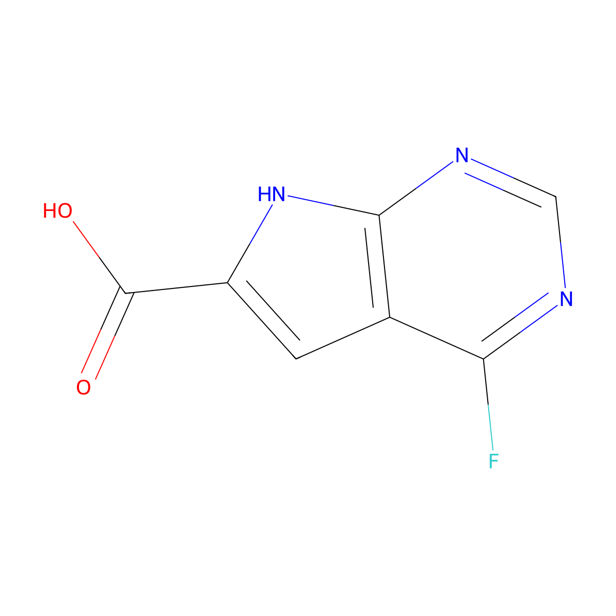 4-Fluoro-7H-pyrrolo[2,3-D]pyrimidine-6-carboxylic acid molecular structure, CAS 1016241-81-8