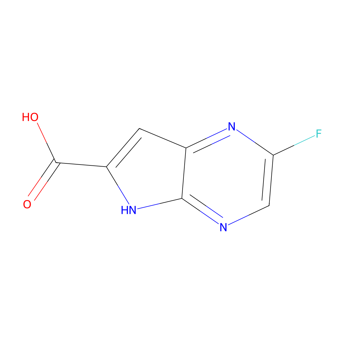 2-fluoro-5H-pyrrolo[2,3-b]pyrazine-6-carboxylic acid molecular structure, CAS 1016241-84-1