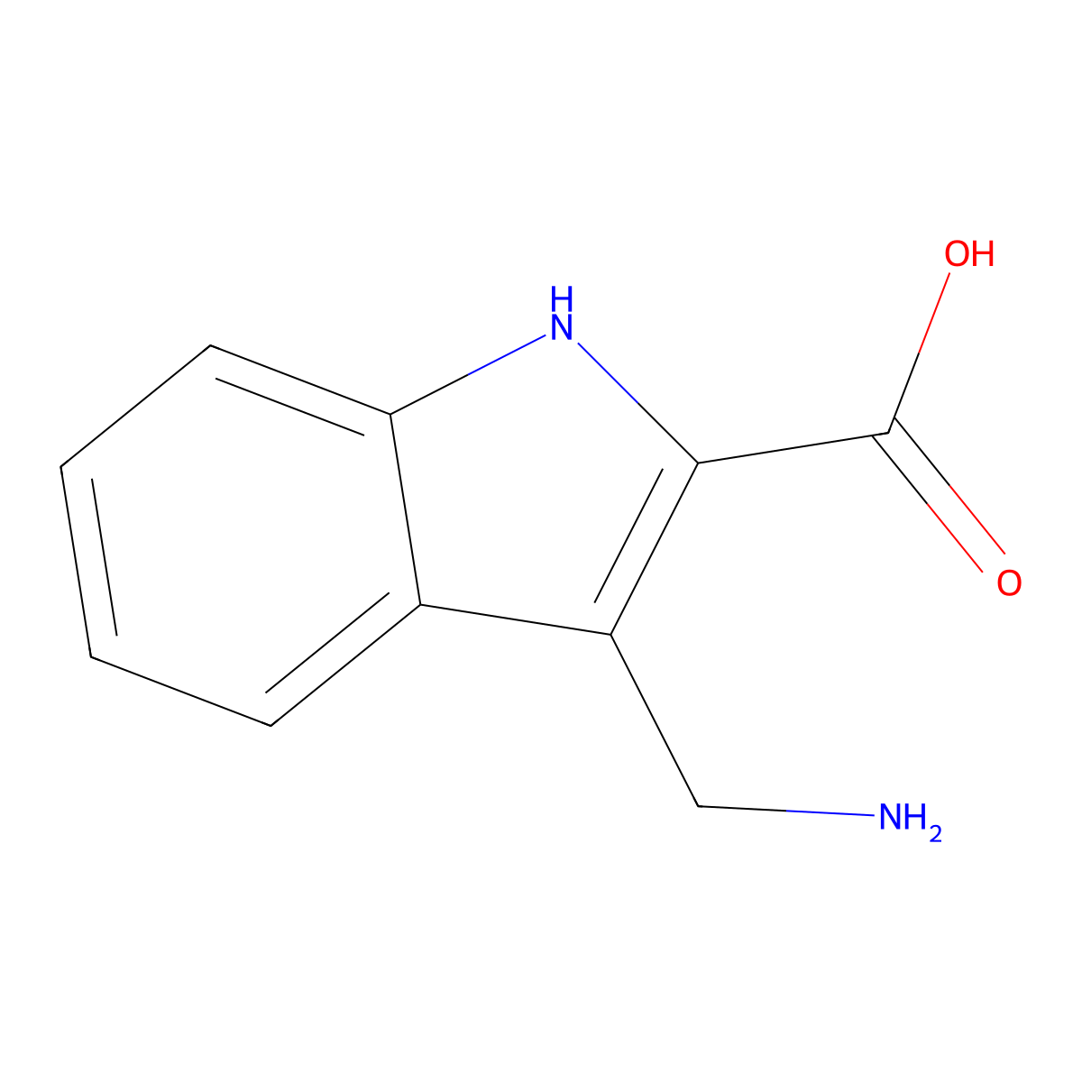 3-(aminomethyl)-1H-indole-2-carboxylic acid molecular structure, CAS 1016241-94-3