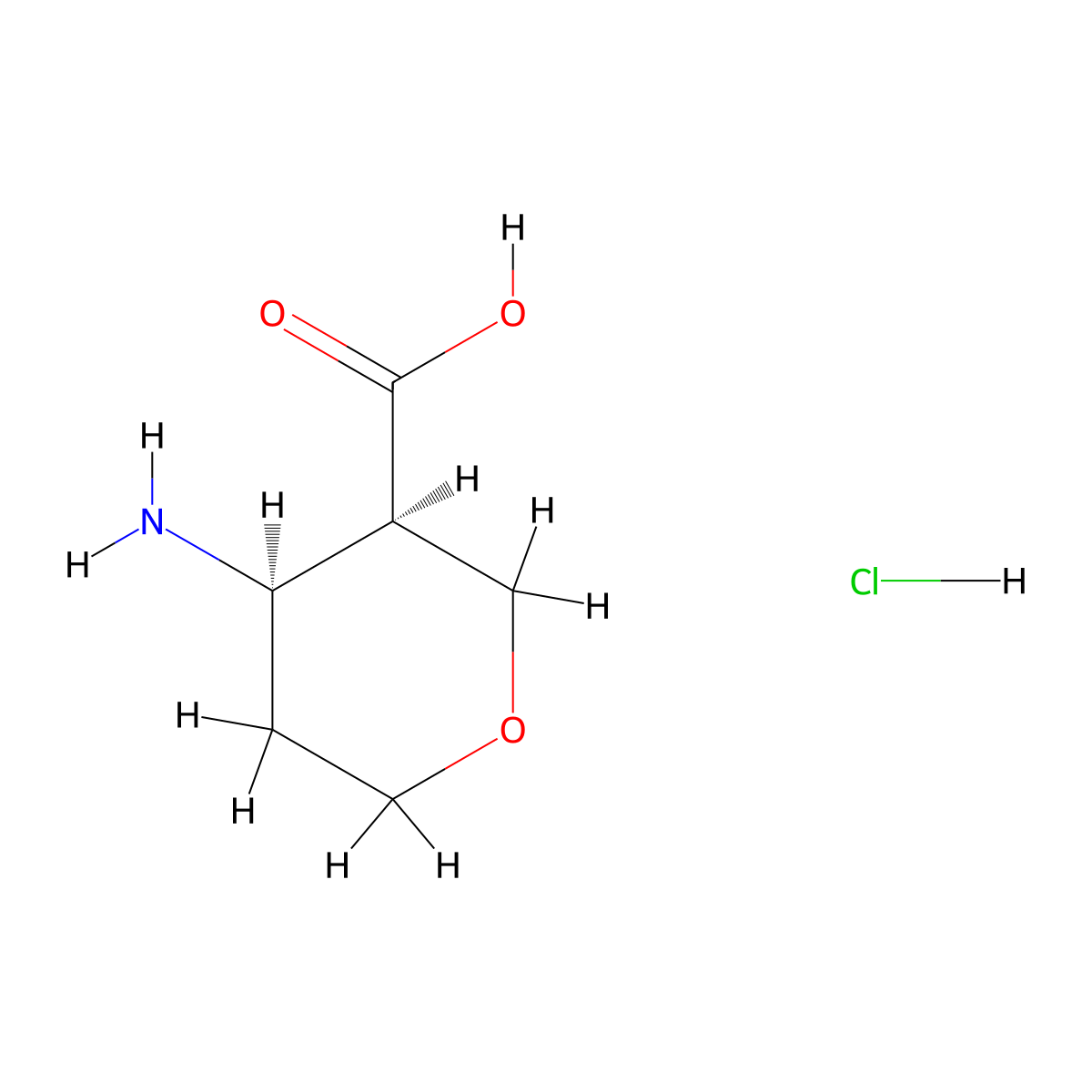 (3R,4R)-4-aminooxane-3-carboxylic acid hydrochloride molecular structure, CAS 1016258-78-8