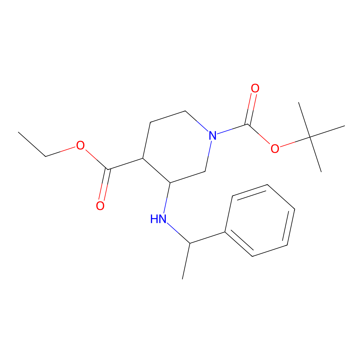 Ethyl 1-Boc-3-(1-phenylethylamino)piperidine-4-carboxylate molecular structure, CAS 1016259-54-3