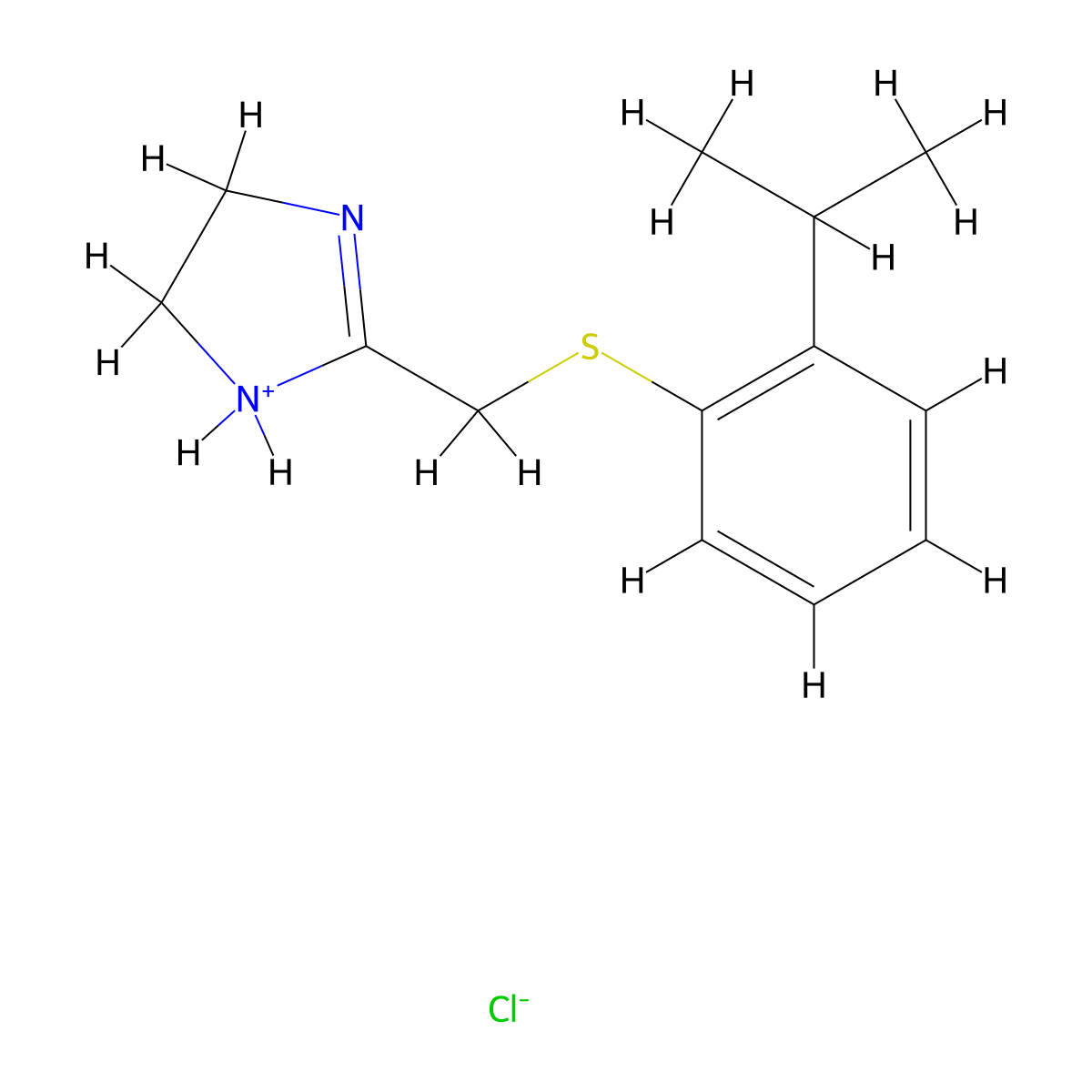 2-Imidazoline, 2-((2-isopropylphenylthio)methyl)-, hydrochloride molecular structure, CAS 101626-73-7