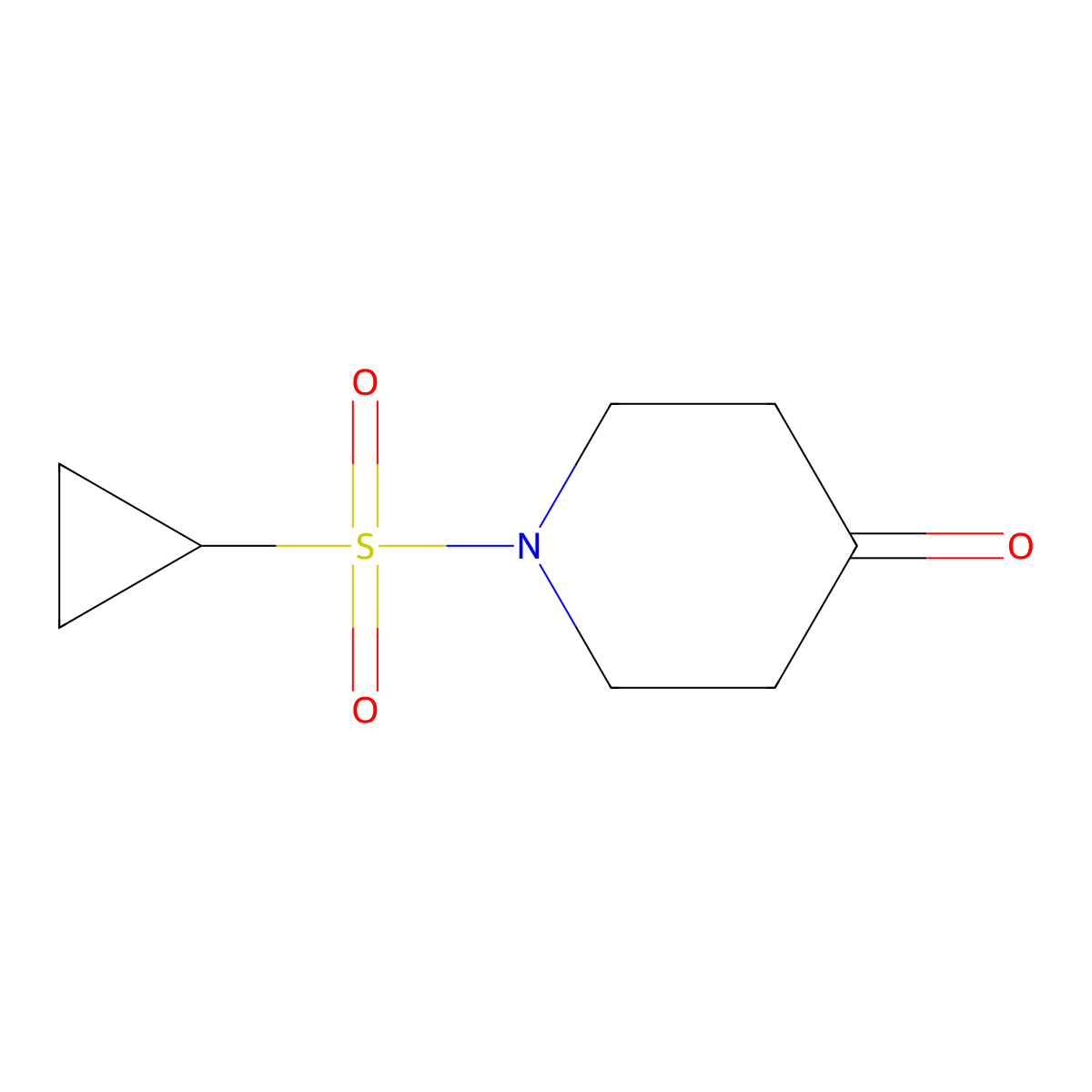 1-Cyclopropylsulfonyl-piperidin-4-one molecular structure, CAS 1016263-66-3