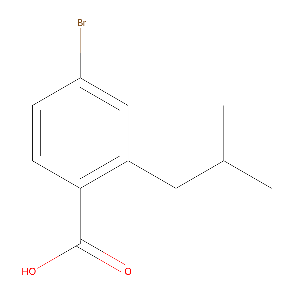 4-Bromo-2-isobutylbenzoic acid molecular structure, CAS 1016313-25-9