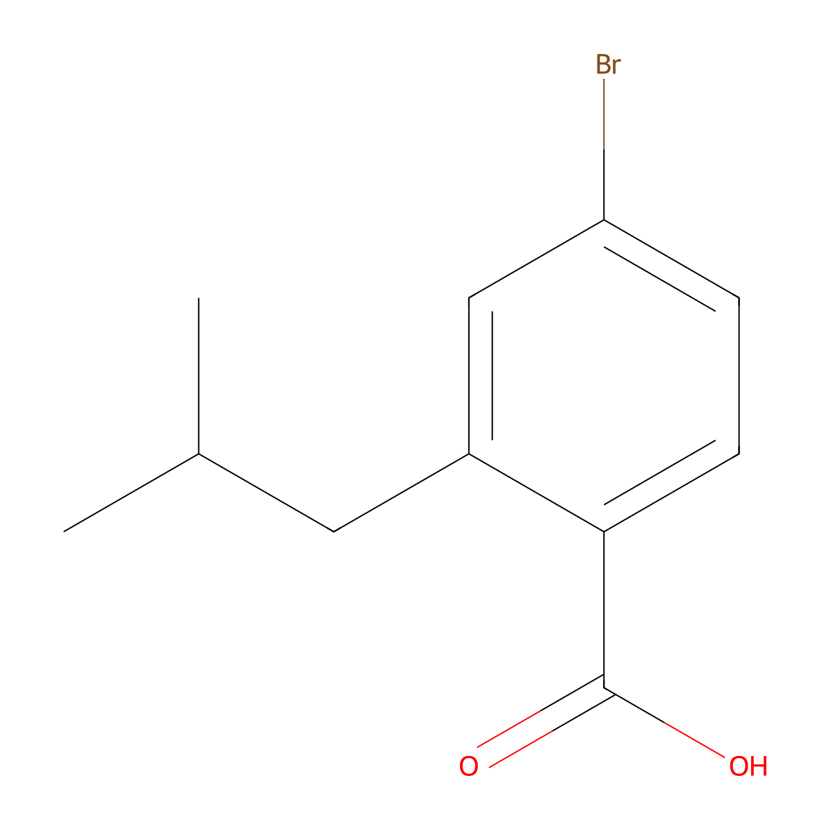 4-Bromo-2-isobutylbenzoic acid molecular structure, CAS 1016313-25-9