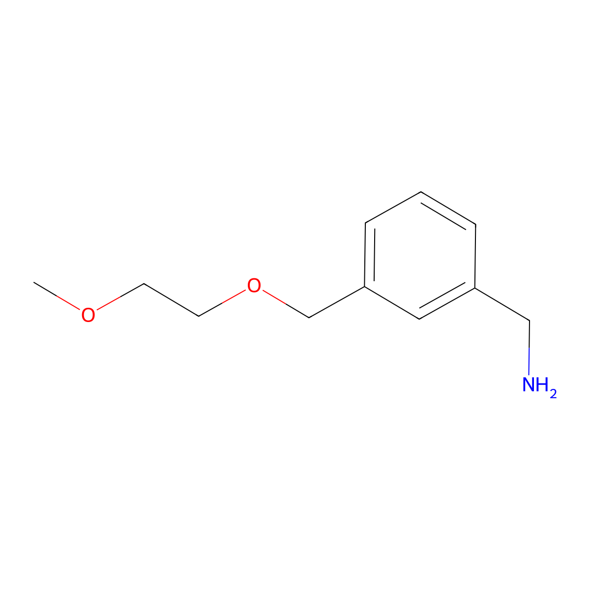 {3-[(2-Methoxyethoxy)methyl]phenyl}methanamine molecular structure, CAS 1016315-07-3