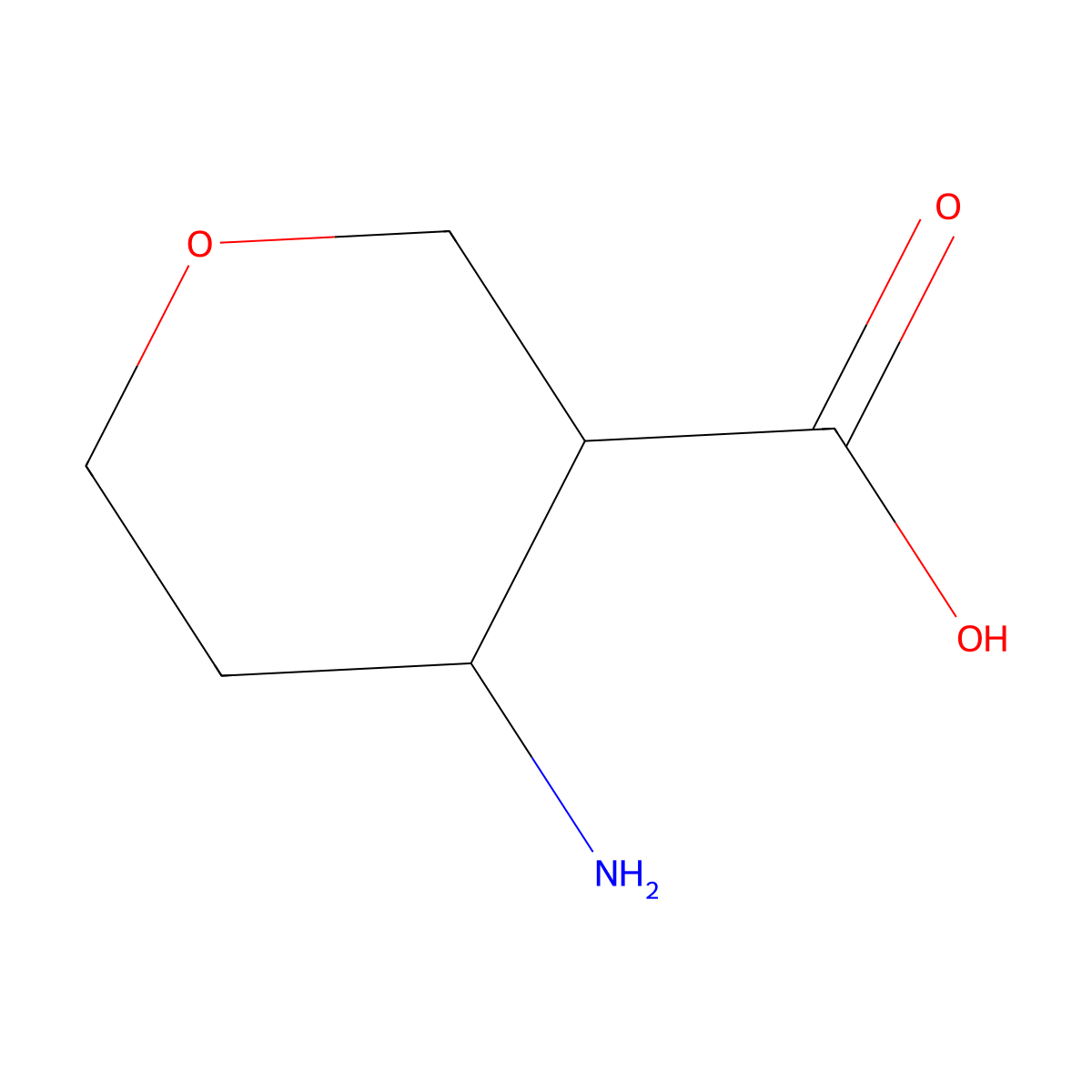 rac-(3R,4R)-4-aminooxane-3-carboxylic acid molecular structure, CAS 1016318-31-2