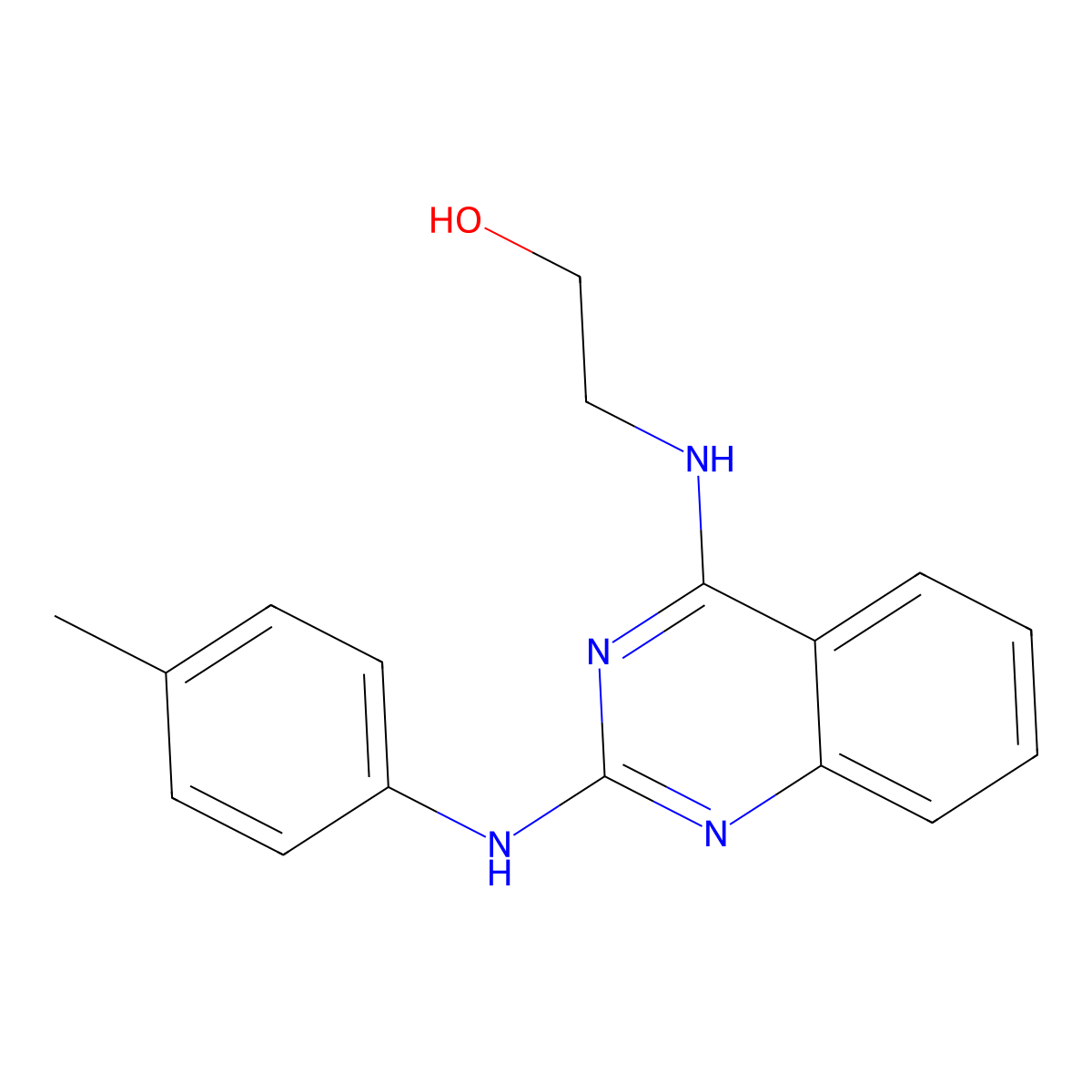 2-({2-[(4-Methylphenyl)amino]quinazolin-4-yl}amino)ethan-1-ol molecular structure, CAS 1016340-64-9