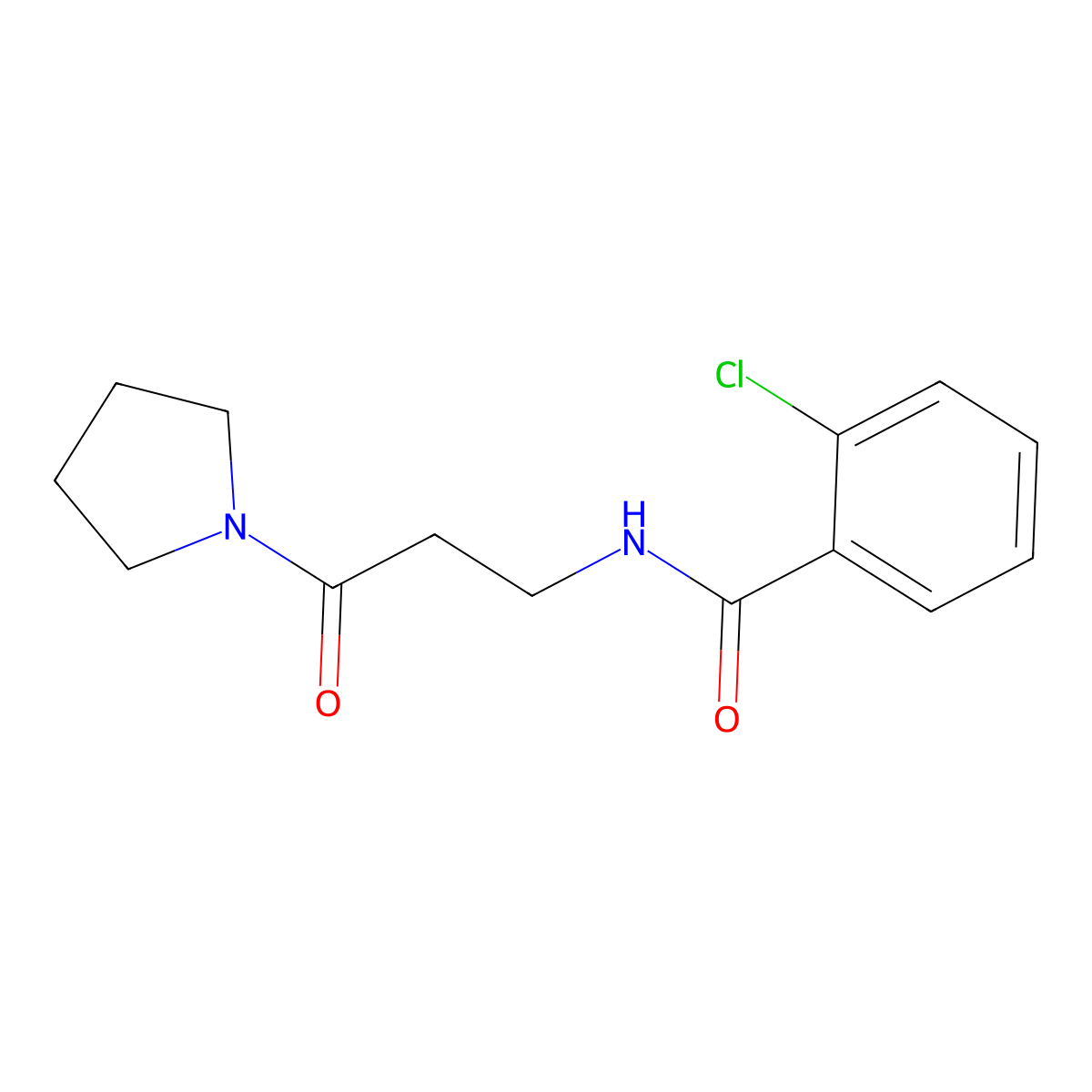 2-chloro-N-[3-oxo-3-(pyrrolidin-1-yl)propyl]benzamide molecular structure, CAS 1016340-76-3
