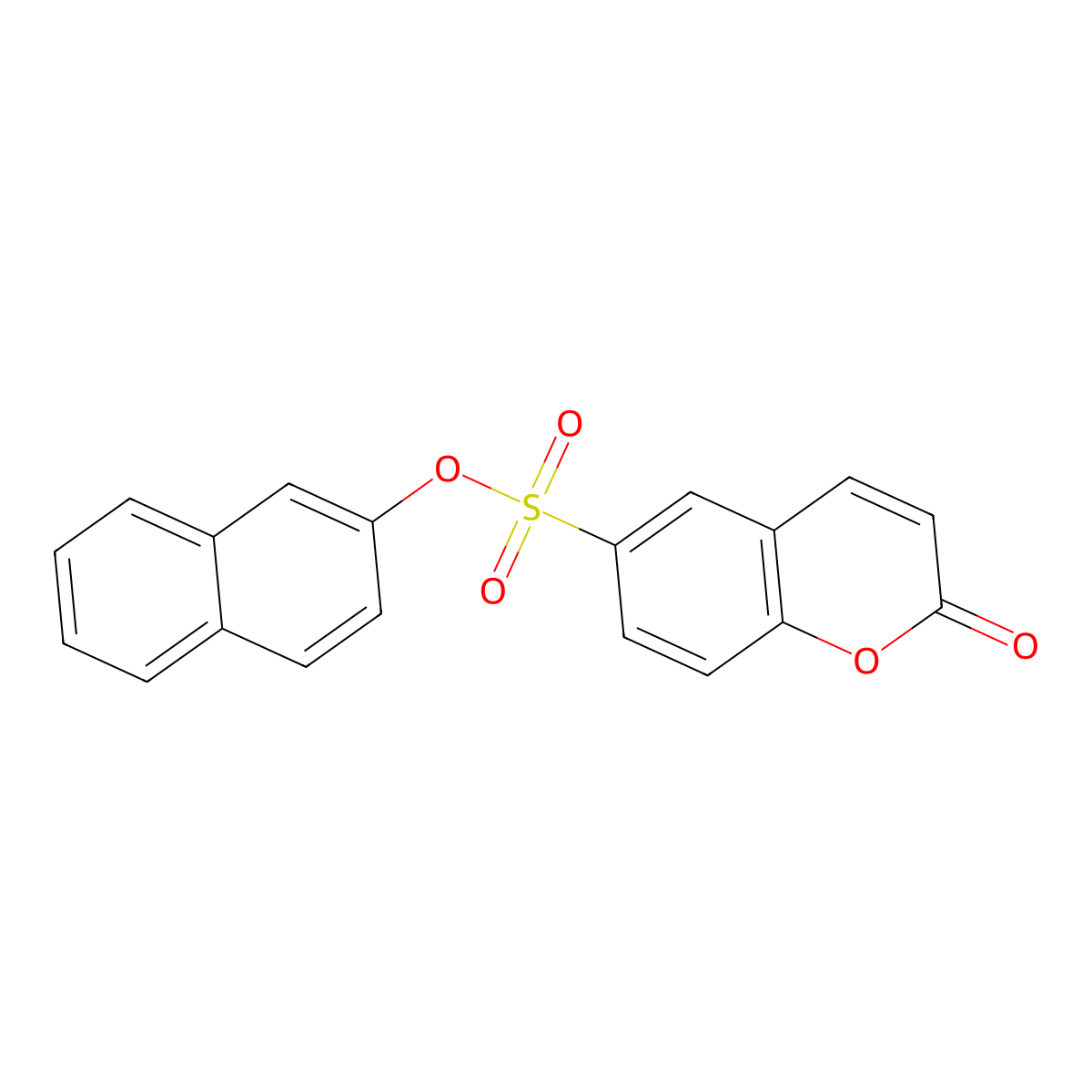 naphthalen-2-yl 2-oxo-2H-chromene-6-sulfonate molecular structure, CAS 1016367-96-6