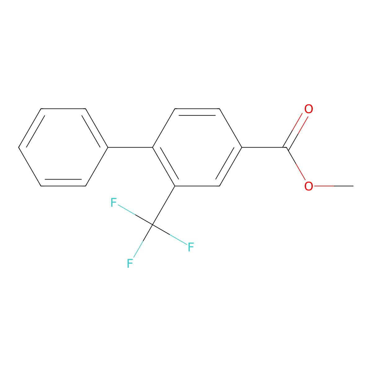 2-Trifluoromethyl-4-biphenylcarboxylic acid methyl ester molecular structure, CAS 101640-73-7