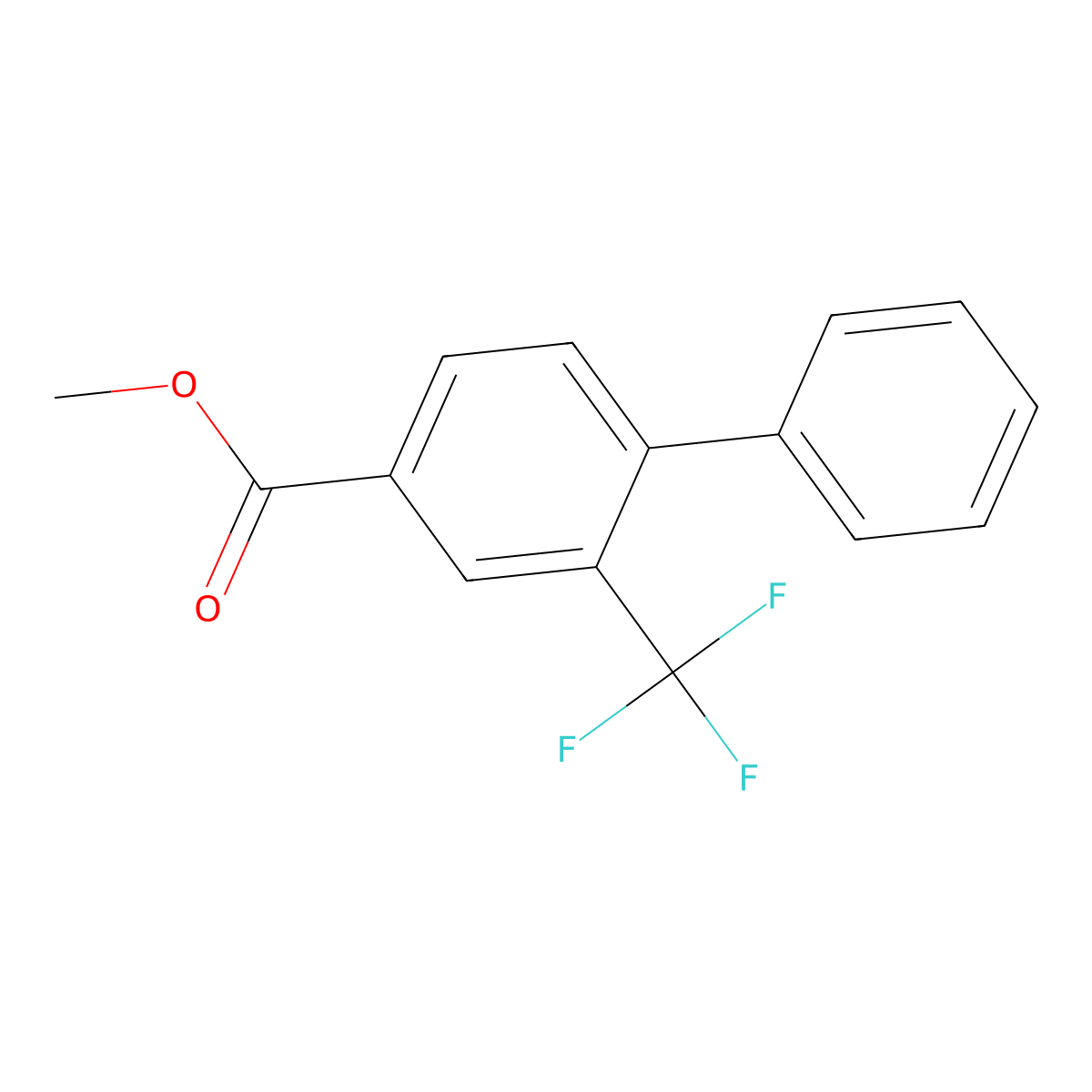 2-Trifluoromethyl-4-biphenylcarboxylic acid methyl ester molecular structure, CAS 101640-73-7