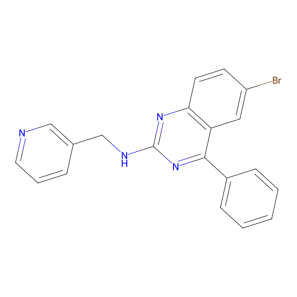 6-bromo-4-phenyl-N-(pyridin-3-ylmethyl)quinazolin-2-amine molecular structure, CAS 1016401-39-0