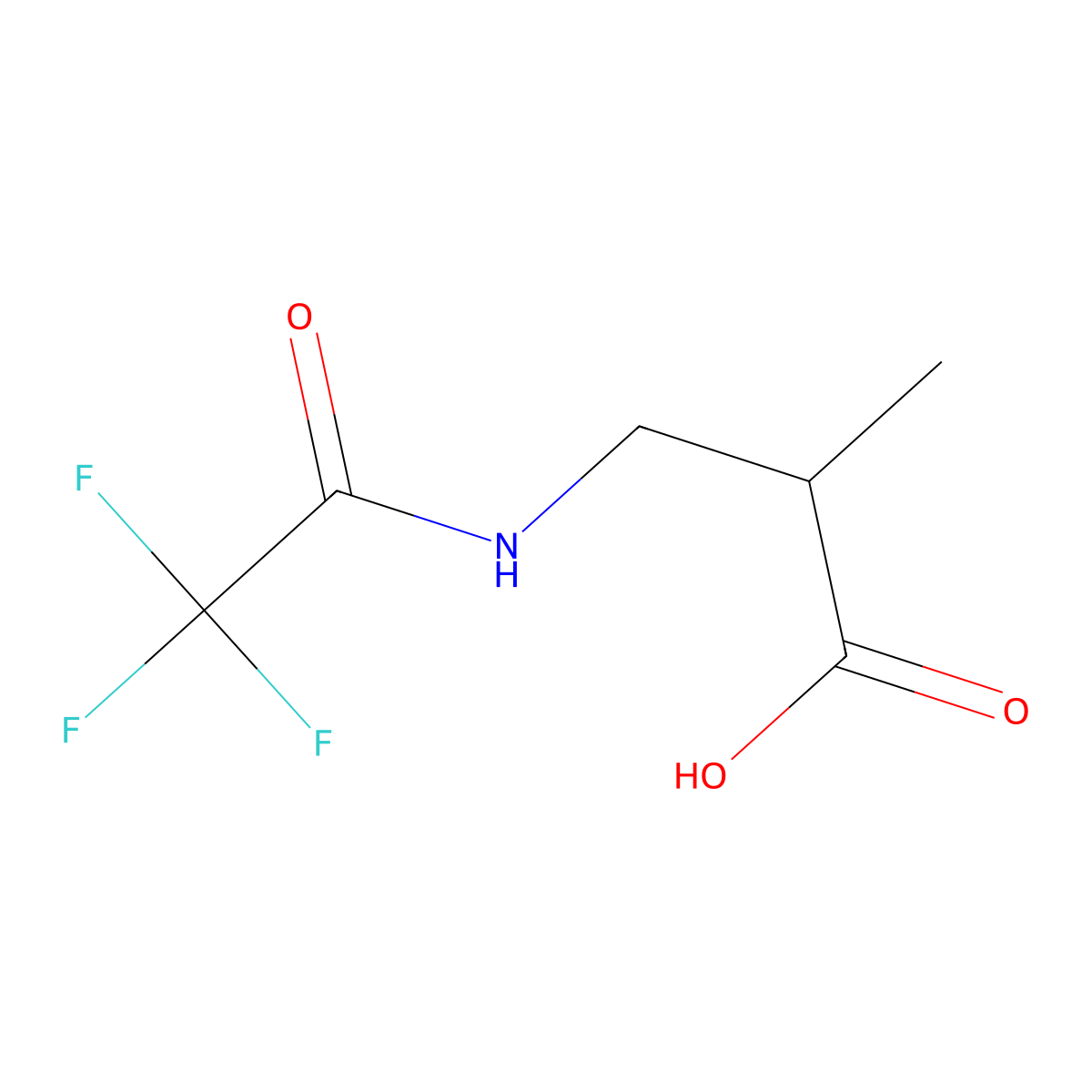2-Methyl-3-(2,2,2-trifluoroacetamido)propanoic acid molecular structure, CAS 101642-73-3