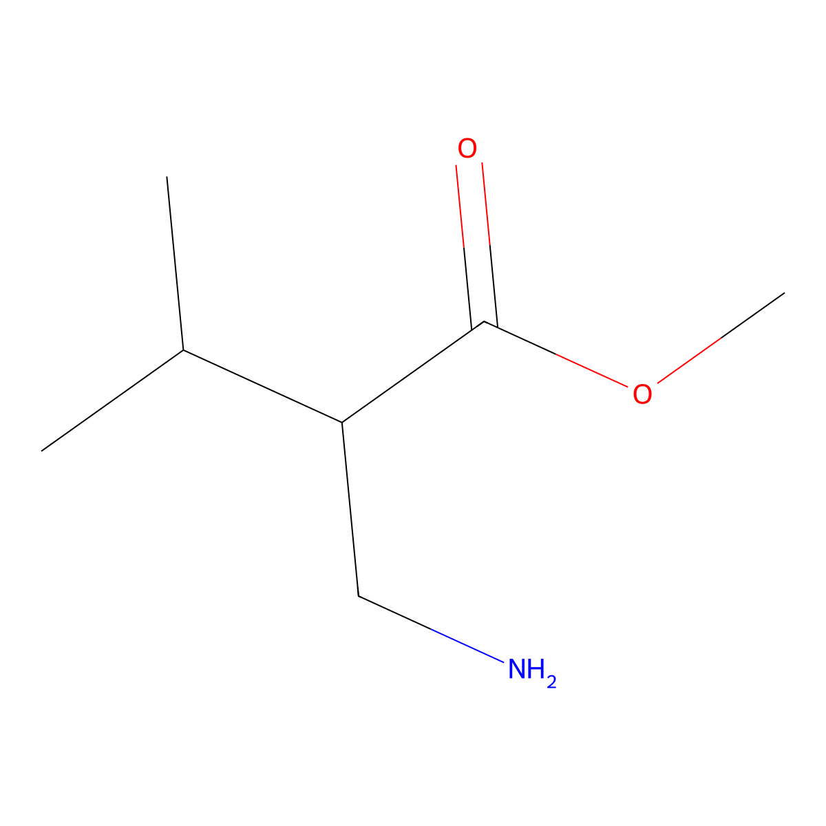 Methyl 2-(aminomethyl)-3-methylbutanoate molecular structure, CAS 101642-80-2