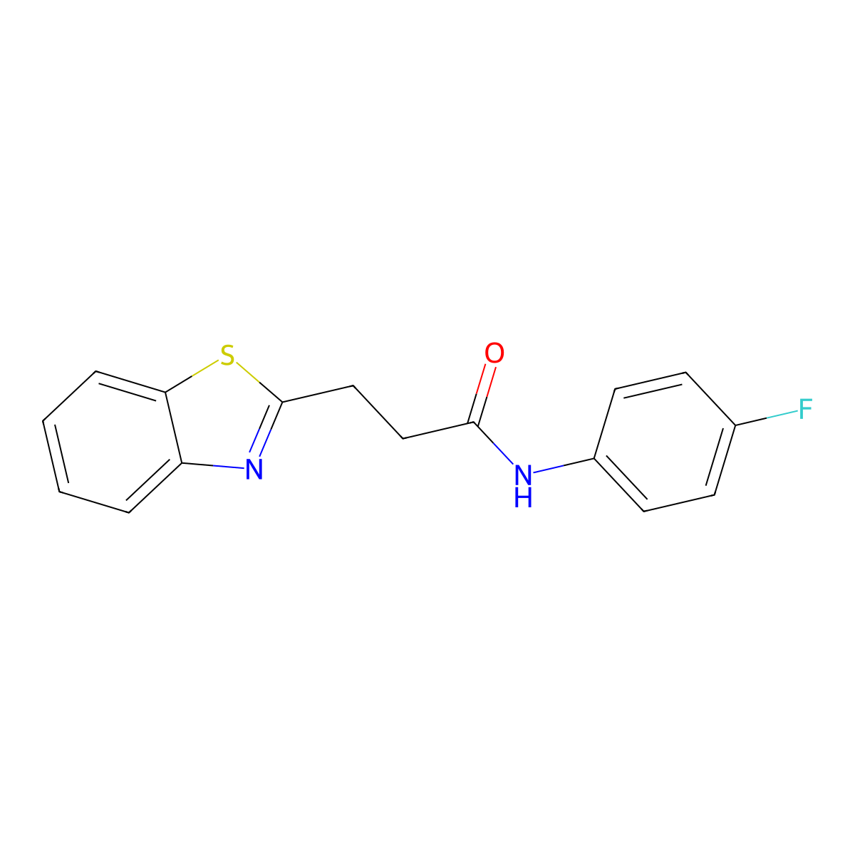 3-(1,3-benzothiazol-2-yl)-N-(4-fluorophenyl)propanamide molecular structure, CAS 1016429-47-2