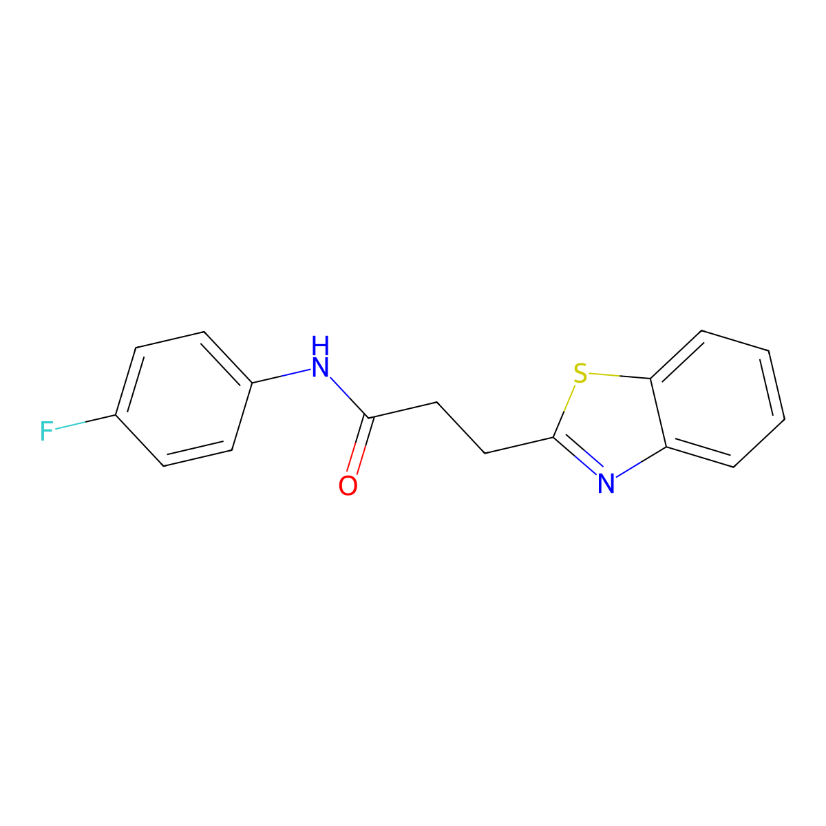 3-(1,3-benzothiazol-2-yl)-N-(4-fluorophenyl)propanamide molecular structure, CAS 1016429-47-2
