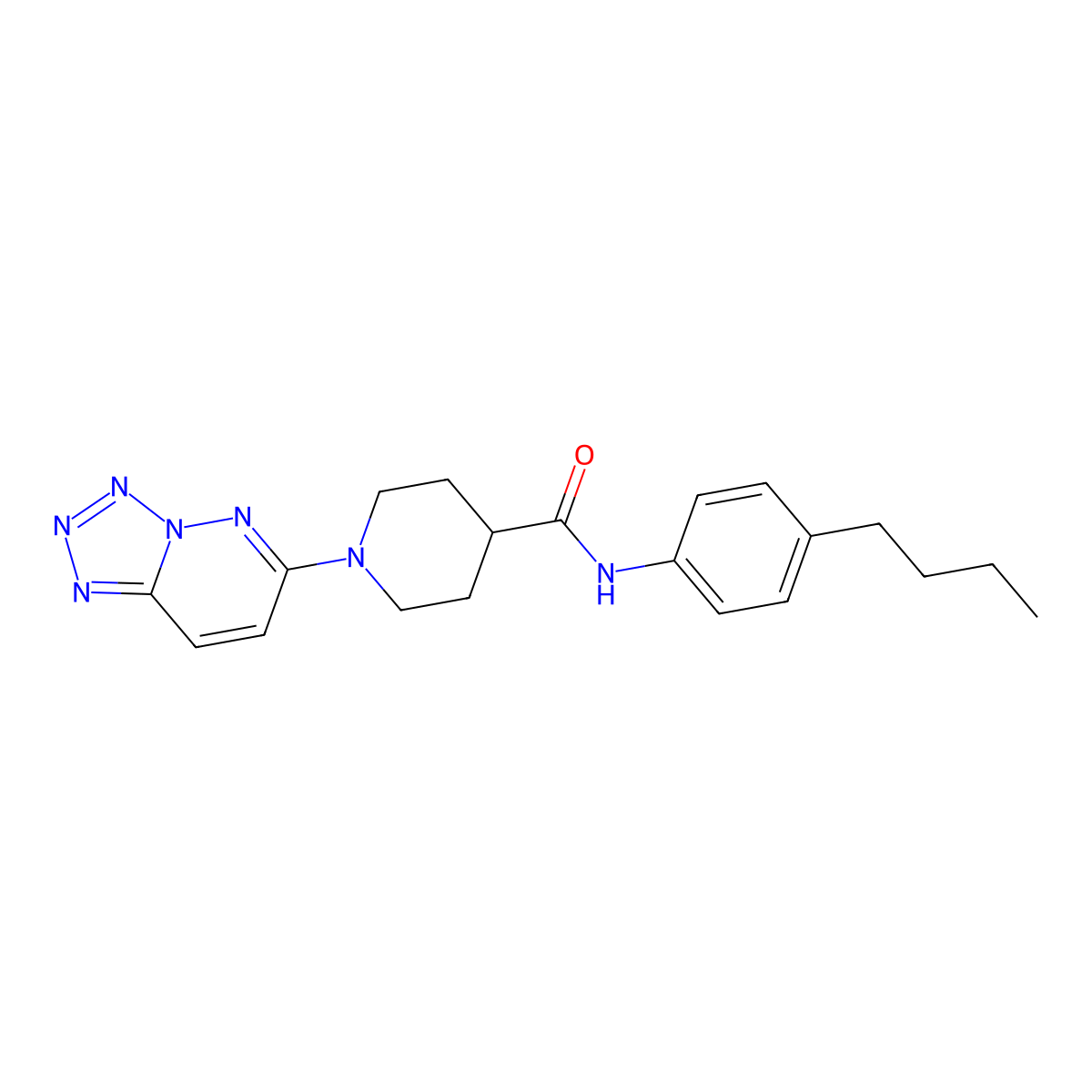 N-(4-butylphenyl)-1-(tetrazolo[1,5-b]pyridazin-6-yl)piperidine-4-carboxamide molecular structure, CAS 1016462-84-2