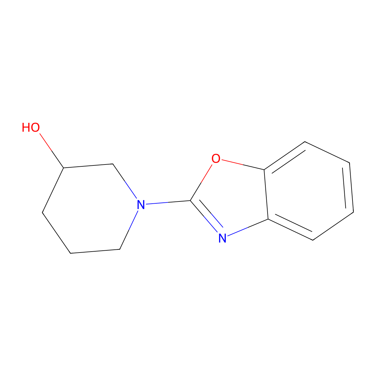 1-(Benzo[d]oxazol-2-yl)piperidin-3-ol molecular structure, CAS 1016467-73-4