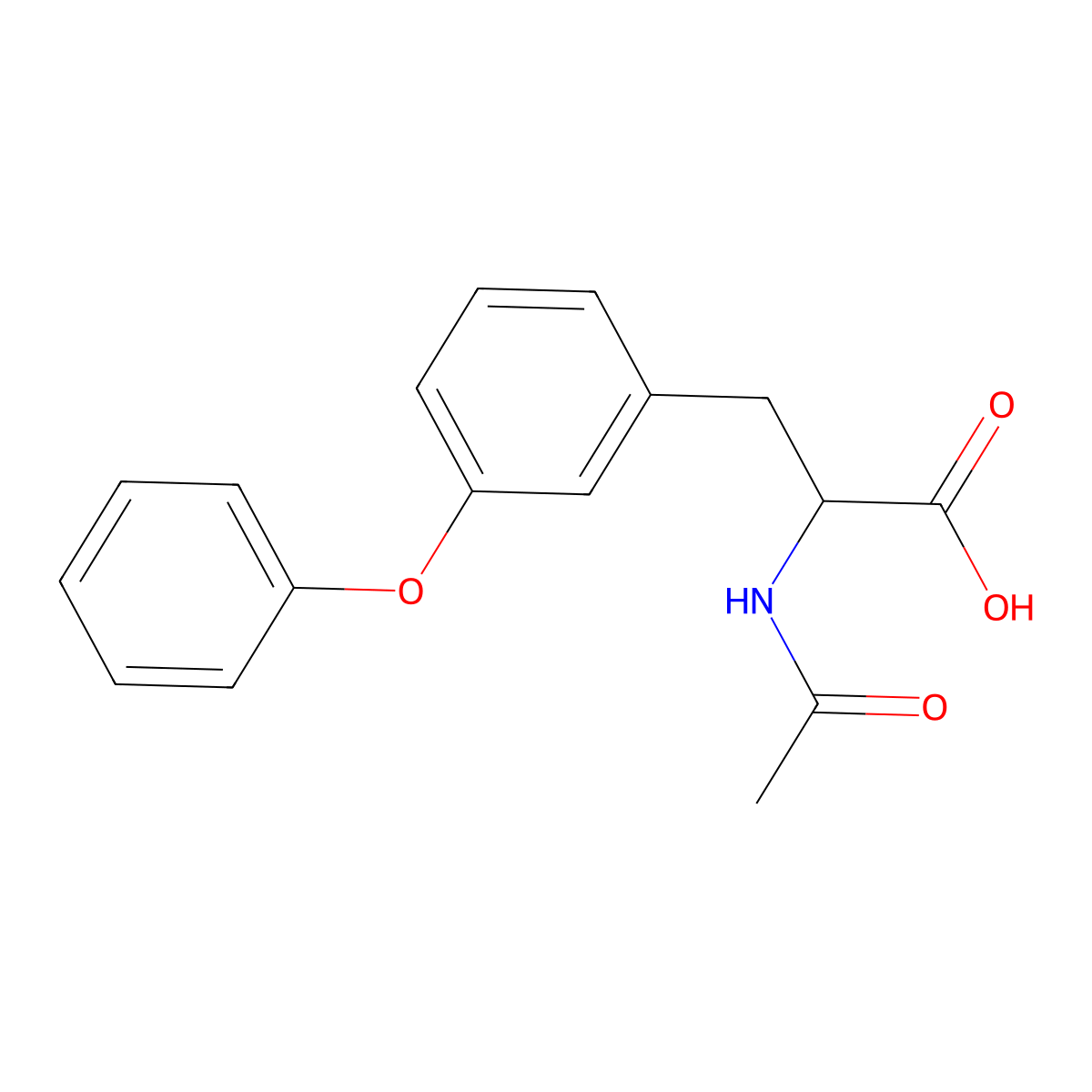 2-Acetamido-3-(3-phenoxyphenyl)propanoic acid molecular structure, CAS 101649-27-8