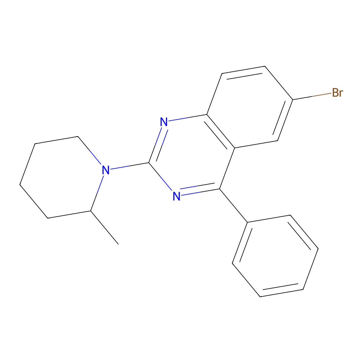 6-Bromo-2-(2-methylpiperidin-1-yl)-4-phenylquinazoline molecular structure, CAS 1016491-12-5