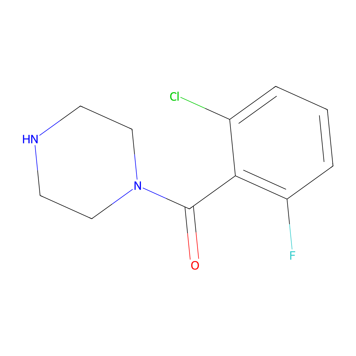 1-(2-Chloro-6-fluorobenzoyl)piperazine molecular structure, CAS 1016491-13-6