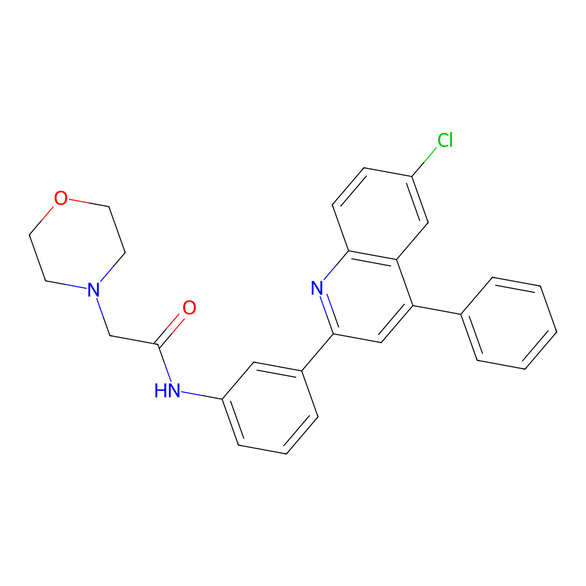 N-[3-(6-Chloro-4-phenylquinolin-2-YL)phenyl]-2-(morpholin-4-YL)acetamide molecular structure, CAS 1016491-20-5