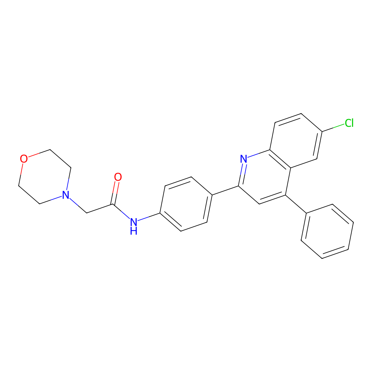 N-[4-(6-Chloro-4-phenylquinolin-2-YL)phenyl]-2-(morpholin-4-YL)acetamide molecular structure, CAS 1016492-62-8