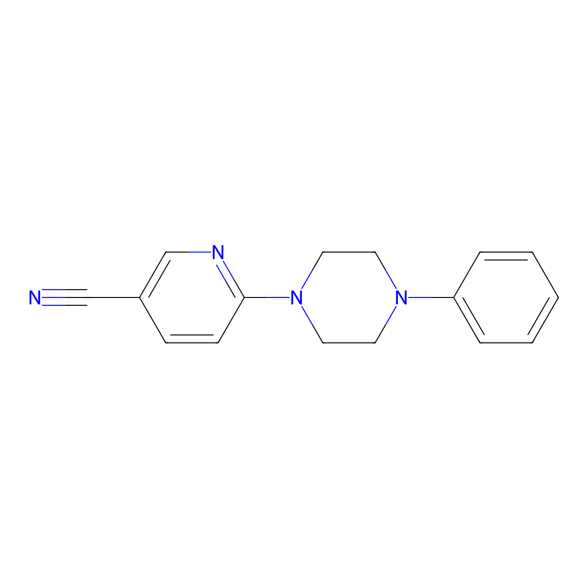 6-(4-Phenylpiperazin-1-yl)pyridine-3-carbonitrile molecular structure, CAS 1016493-10-9