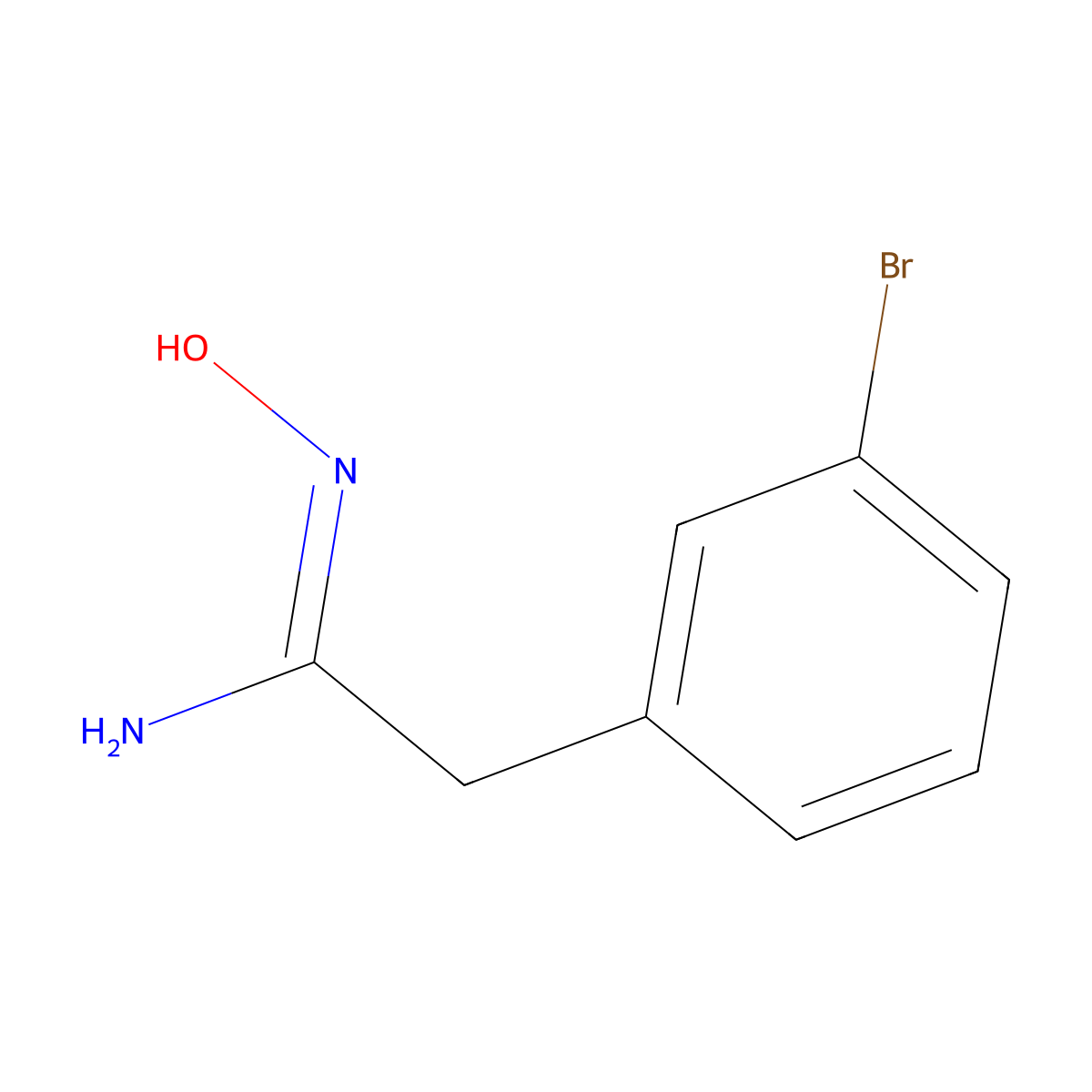 2-(3-bromophenyl)-N'-hydroxyethanimidamide molecular structure, CAS 1016493-39-2