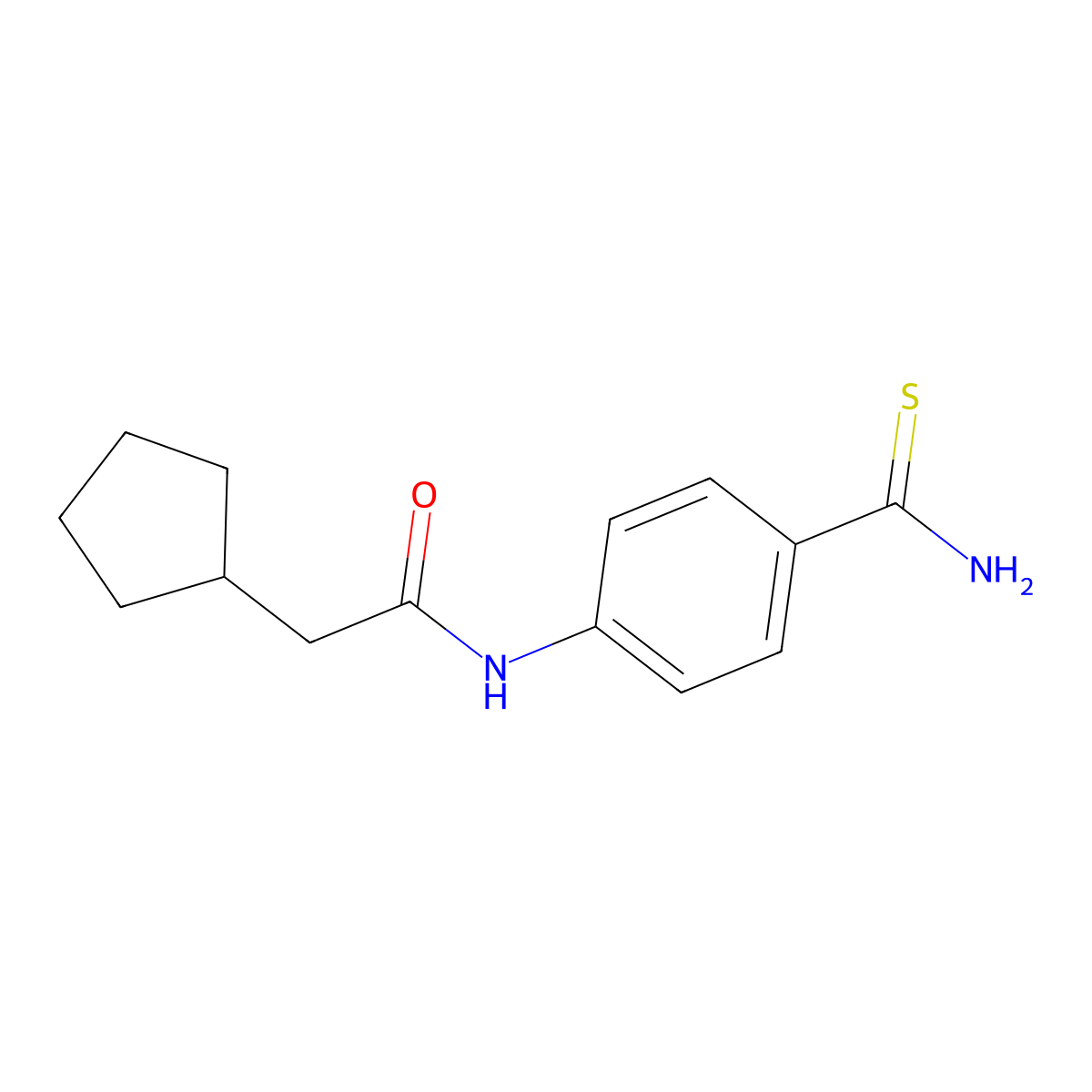 N-(4-carbamothioylphenyl)-2-cyclopentylacetamide molecular structure, CAS 1016493-76-7