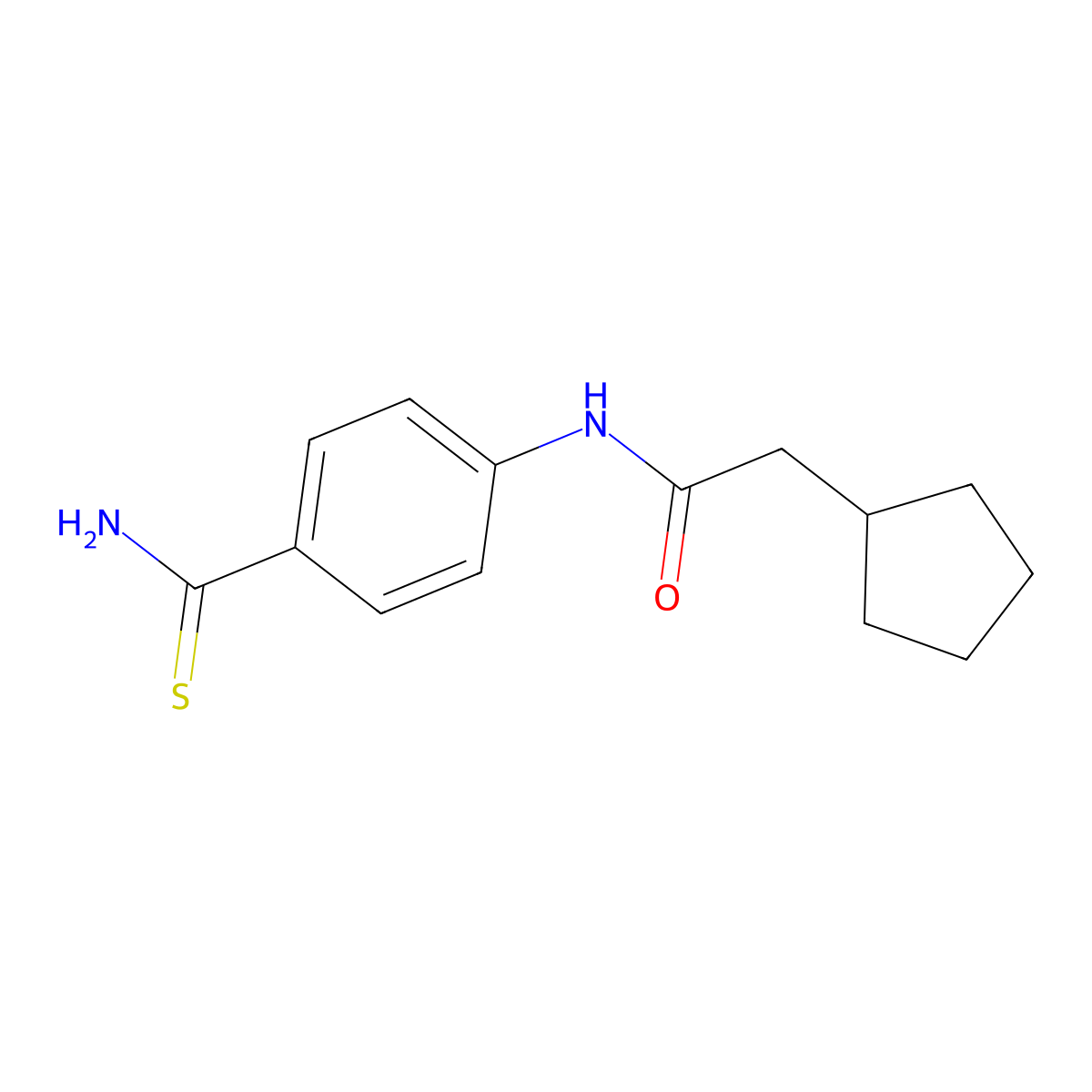 N-(4-carbamothioylphenyl)-2-cyclopentylacetamide molecular structure, CAS 1016493-76-7
