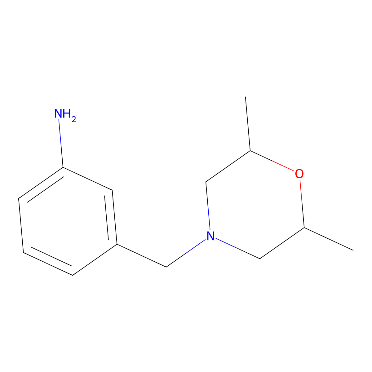 3-[(2,6-Dimethylmorpholin-4-YL)methyl]aniline molecular structure, CAS 1016493-94-9