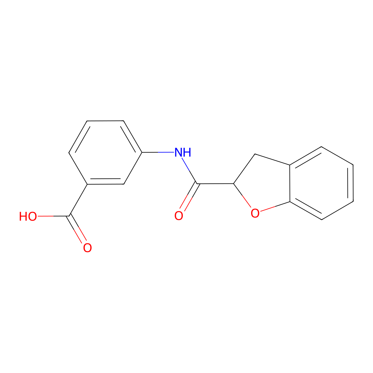 3-(2,3-Dihydro-1-benzofuran-2-amido)benzoic acid molecular structure, CAS 1016494-02-2