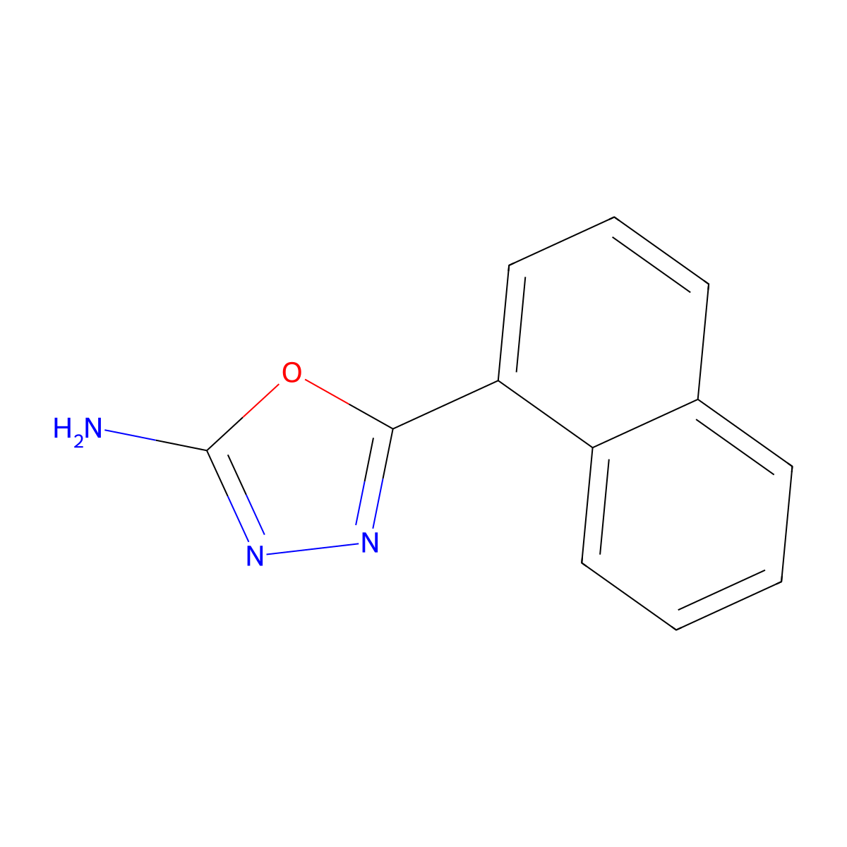 5-(Naphthalen-1-yl)-1,3,4-oxadiazol-2-amine molecular structure, CAS 1016494-31-7