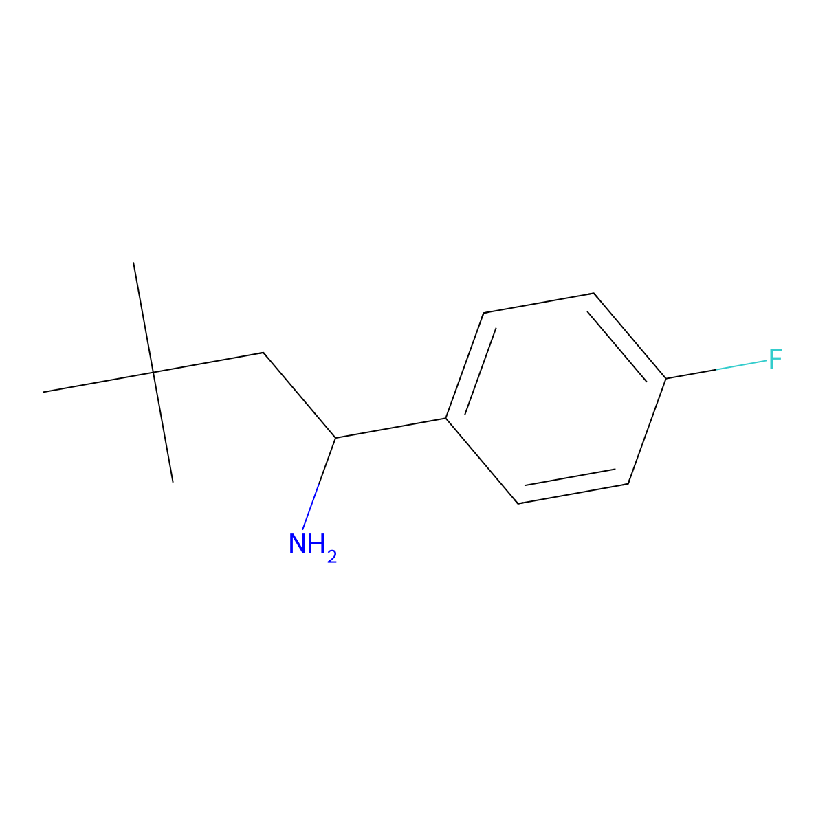1-(4-Fluorophenyl)-3,3-dimethylbutan-1-amine molecular structure, CAS 1016494-95-3
