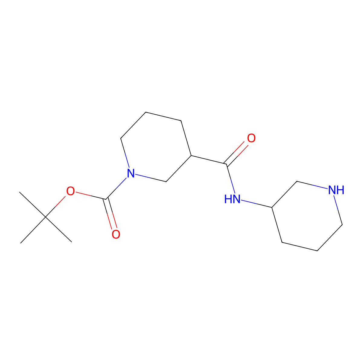 Tert-butyl 3-[(piperidin-3-yl)carbamoyl]piperidine-1-carboxylate molecular structure, CAS 1016495-72-9