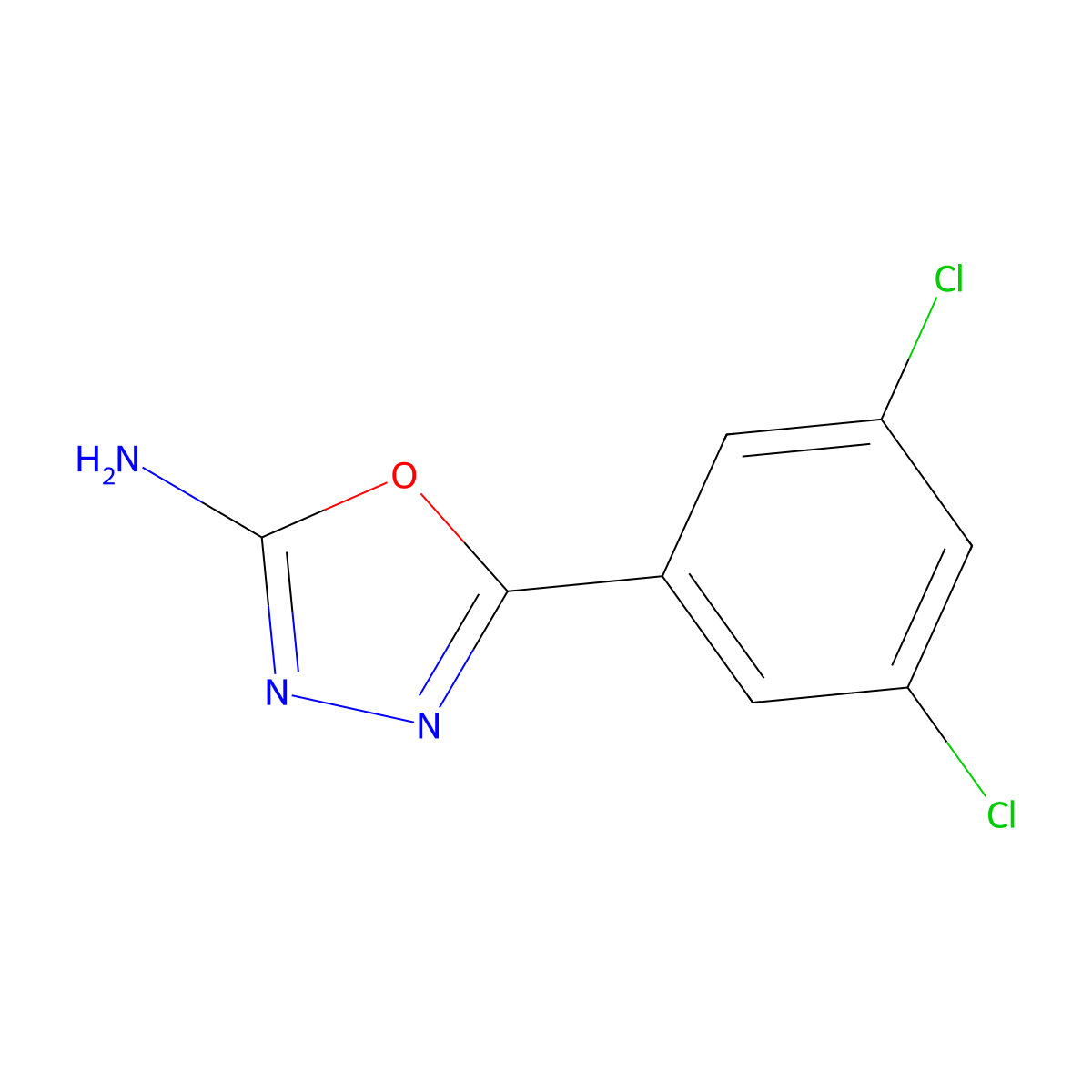 5-(3,5-Dichlorophenyl)-1,3,4-oxadiazol-2-amine molecular structure, CAS 1016495-77-4