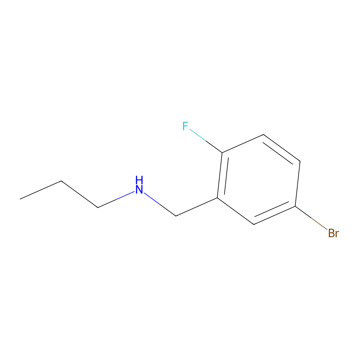 4-Bromo-1-fluoro-2-(propylaminomethyl)benzene molecular structure, CAS 1016496-17-5