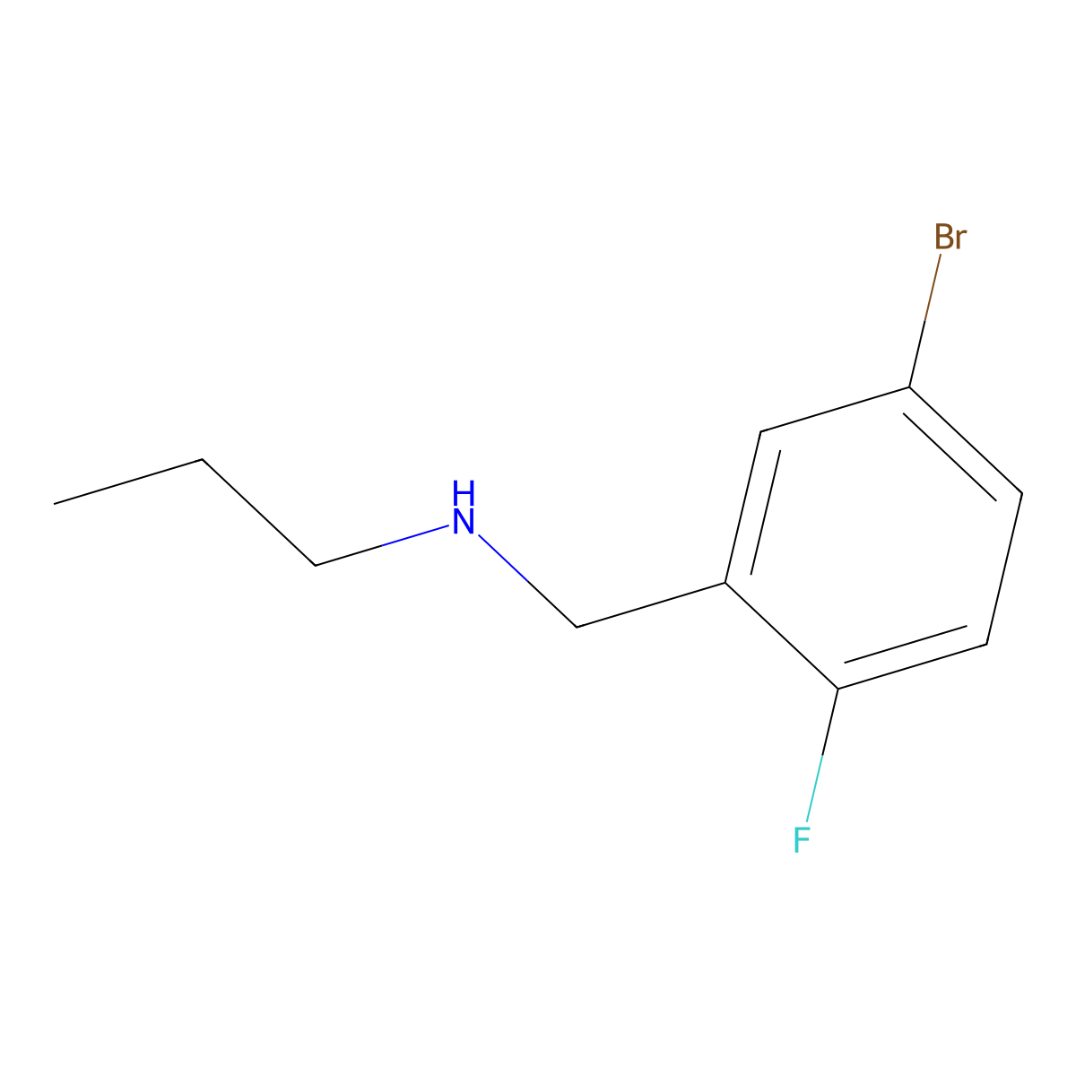 4-Bromo-1-fluoro-2-(propylaminomethyl)benzene molecular structure, CAS 1016496-17-5