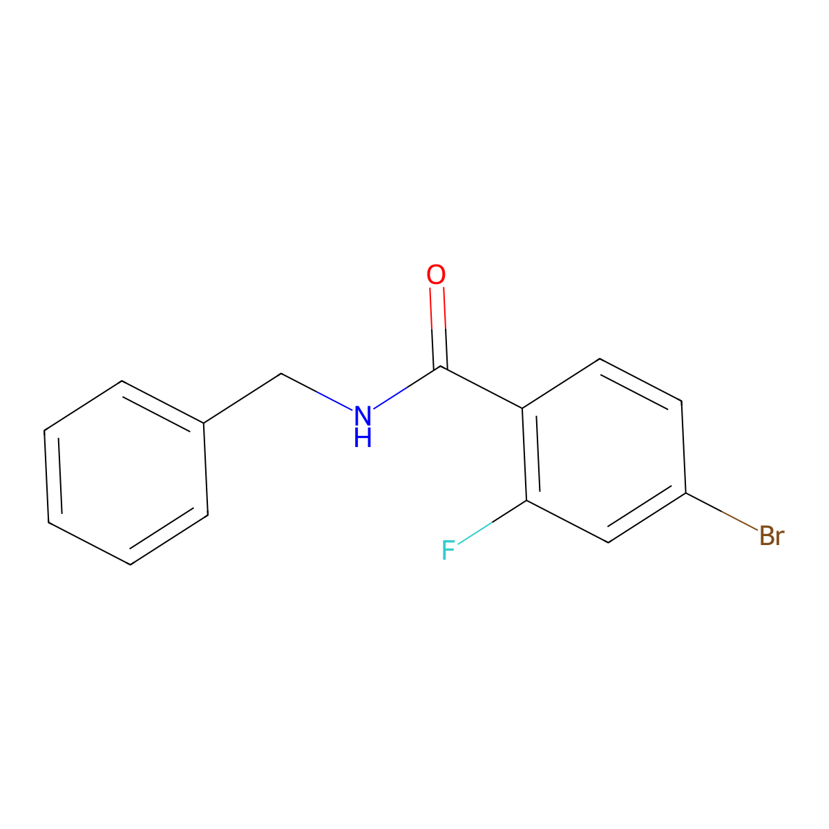 N-benzyl-4-bromo-2-fluorobenzamide molecular structure, CAS 1016496-89-1