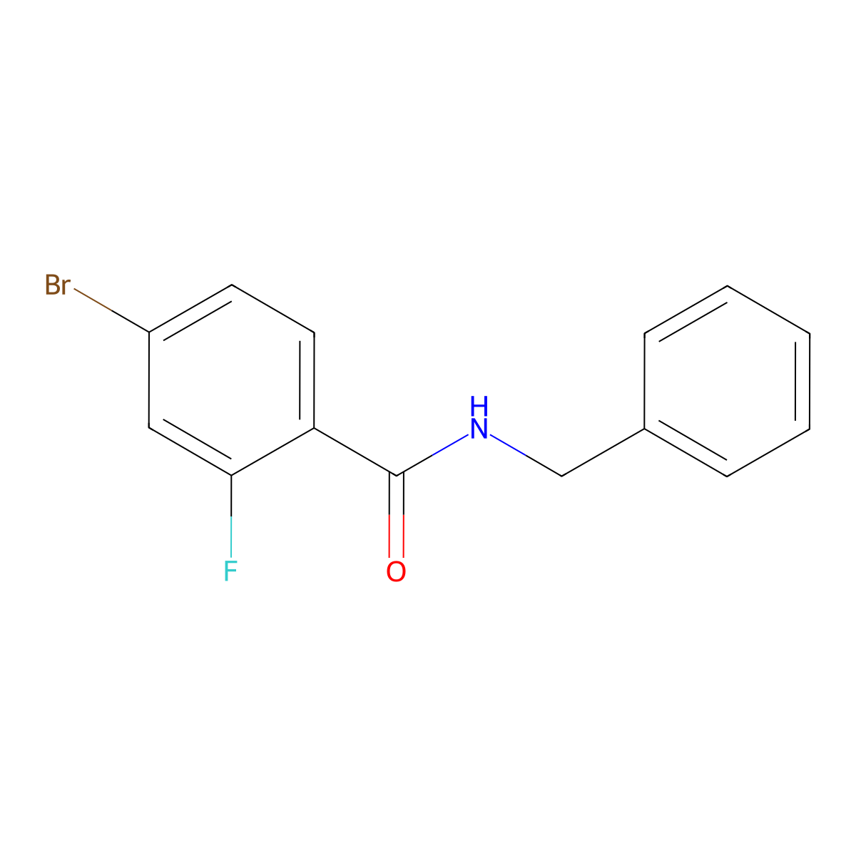 N-benzyl-4-bromo-2-fluorobenzamide molecular structure, CAS 1016496-89-1
