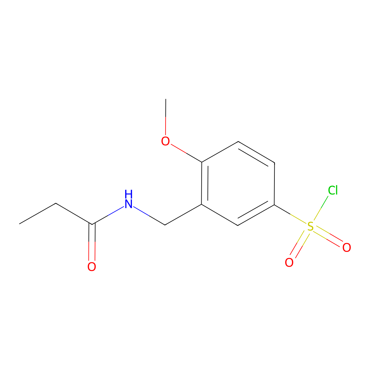 4-Methoxy-3-(propanamidomethyl)benzene-1-sulfonyl chloride molecular structure, CAS 1016497-18-9
