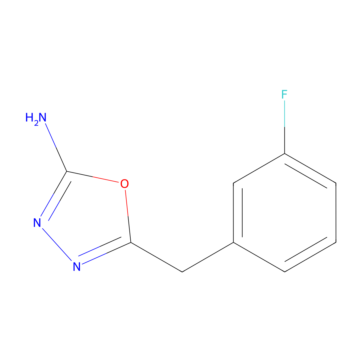 5-[(3-Fluorophenyl)methyl]-1,3,4-oxadiazol-2-amine molecular structure, CAS 1016497-55-4