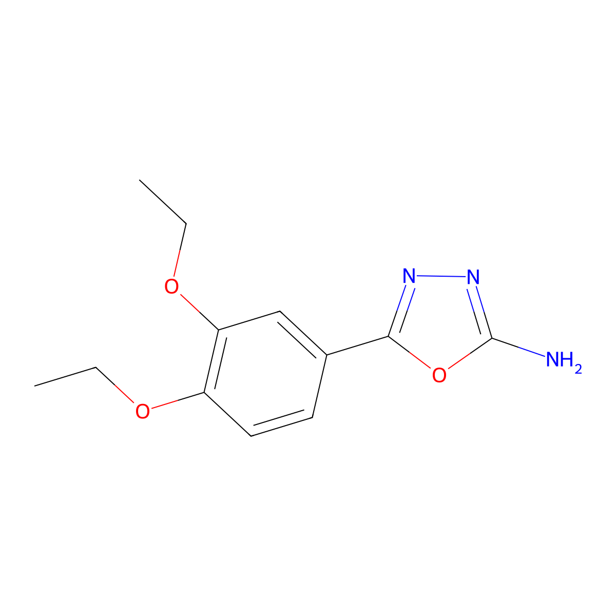 5-(3,4-Diethoxyphenyl)-1,3,4-oxadiazol-2-amine molecular structure, CAS 1016497-66-7