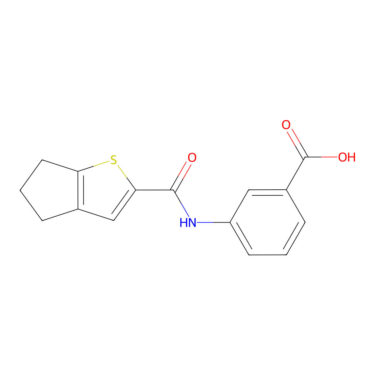 3-{4H,5H,6H-cyclopenta[b]thiophene-2-amido}benzoic acid molecular structure, CAS 1016498-95-5