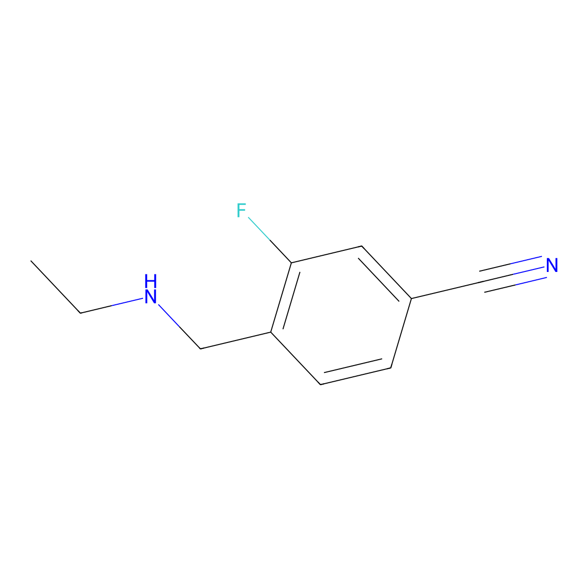 4-[(Ethylamino)methyl]-3-fluorobenzonitrile molecular structure, CAS 1016499-19-6